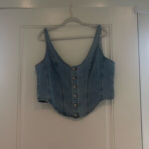 Meshki Leilani corset denim top